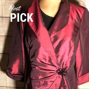 Alex Evenings Cherry Wrap Blouse